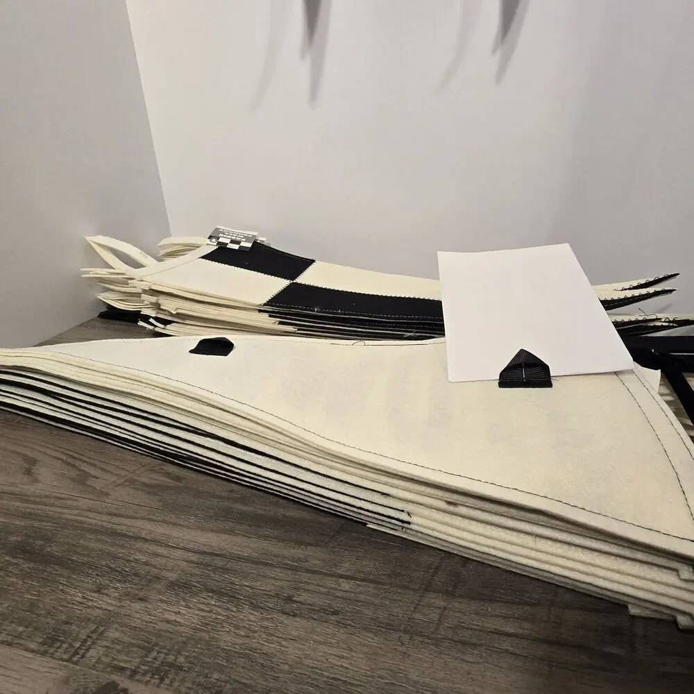 Pack of 12 Fabric Wall Pennant Flags Tapered for Doors & Walls